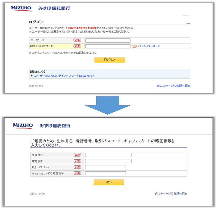 【見本】確認されてる偽サイト